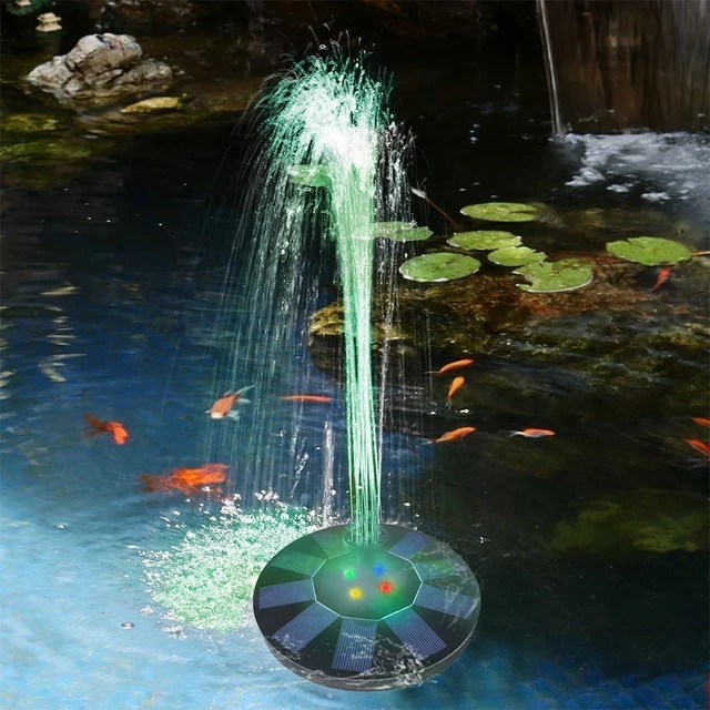 Fontaine solaire flottante avec lumière LED colorée, bain d'oiseaux,  panneau solaire 62, pompe à eau, décoration de jardin - AliExpress