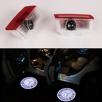 

2pcs Led Car door welcome light for Mercedes / Benz W212 W176 4matic E B C ML GL Class laser projector light Logo Accessories