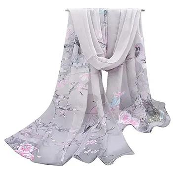 

Women Chiffon Scarf Wild Fashion Shawl Sunscreen Print Floral Wrap Scarf Medium Long Soft Scarves Holiday Gift Selling Quality
