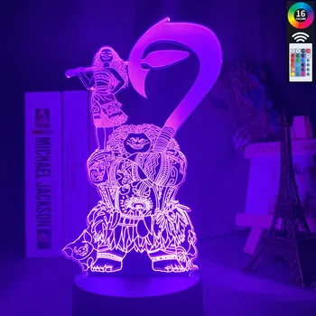

3d Lamp Cartoon Moana And Maui Figure Color Changing Touch Sensor Remote Nightlight For Child Bedroom Decor Led 3d Night Light