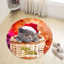 Рождественская карточка 60 см, кухонный дверной проем, напольный коврик ванной с рисунком кота, рождественские украшения для дома navidad