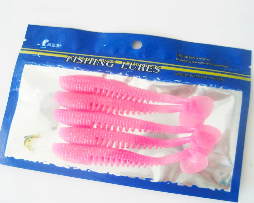 

New Style Lure ruan yu 10 Cm T Fish Saw Tooth T-Tail Soft Bait Lure Multi-color SUPERBAIT 5 of Bag