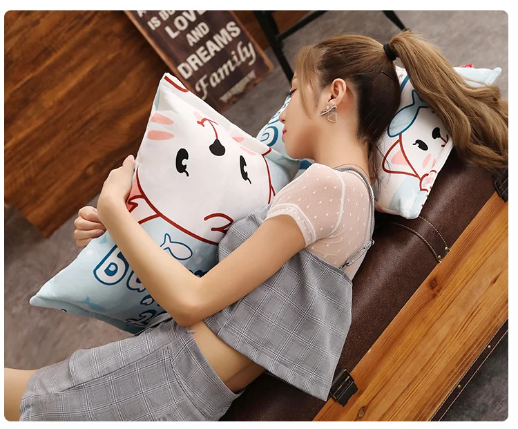 Мультфильм кошка плюшевая игрушка пудинг Кошка Животное снек мешок подушка ребенок спящий комфорт кукла подарок на день рождения кукла