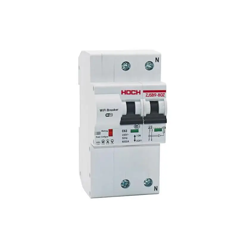 

HOCH Energy Monitoring WIFI Circuit Breaker FACTORY Timer Remote Control 2P Ewelink Tuya app wireless Automatic smart Switch