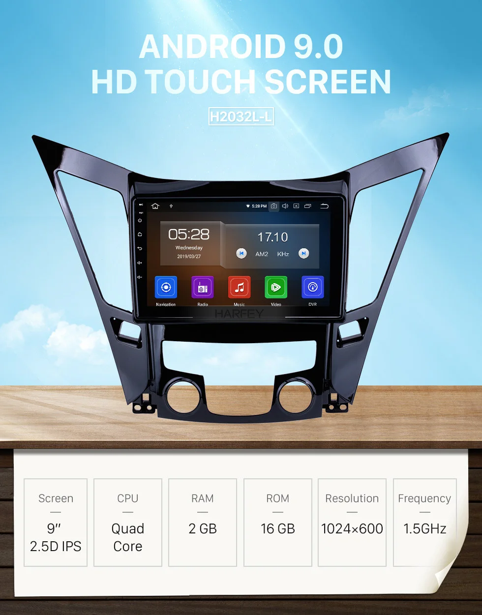 Best Harfey Car GPS Navi 9" HD Android 9.0 Auto Radio Multimedia Player For HYUNDAI Sonata i40 i45 2011 2012 2013 2014 2015 Head Unit 0