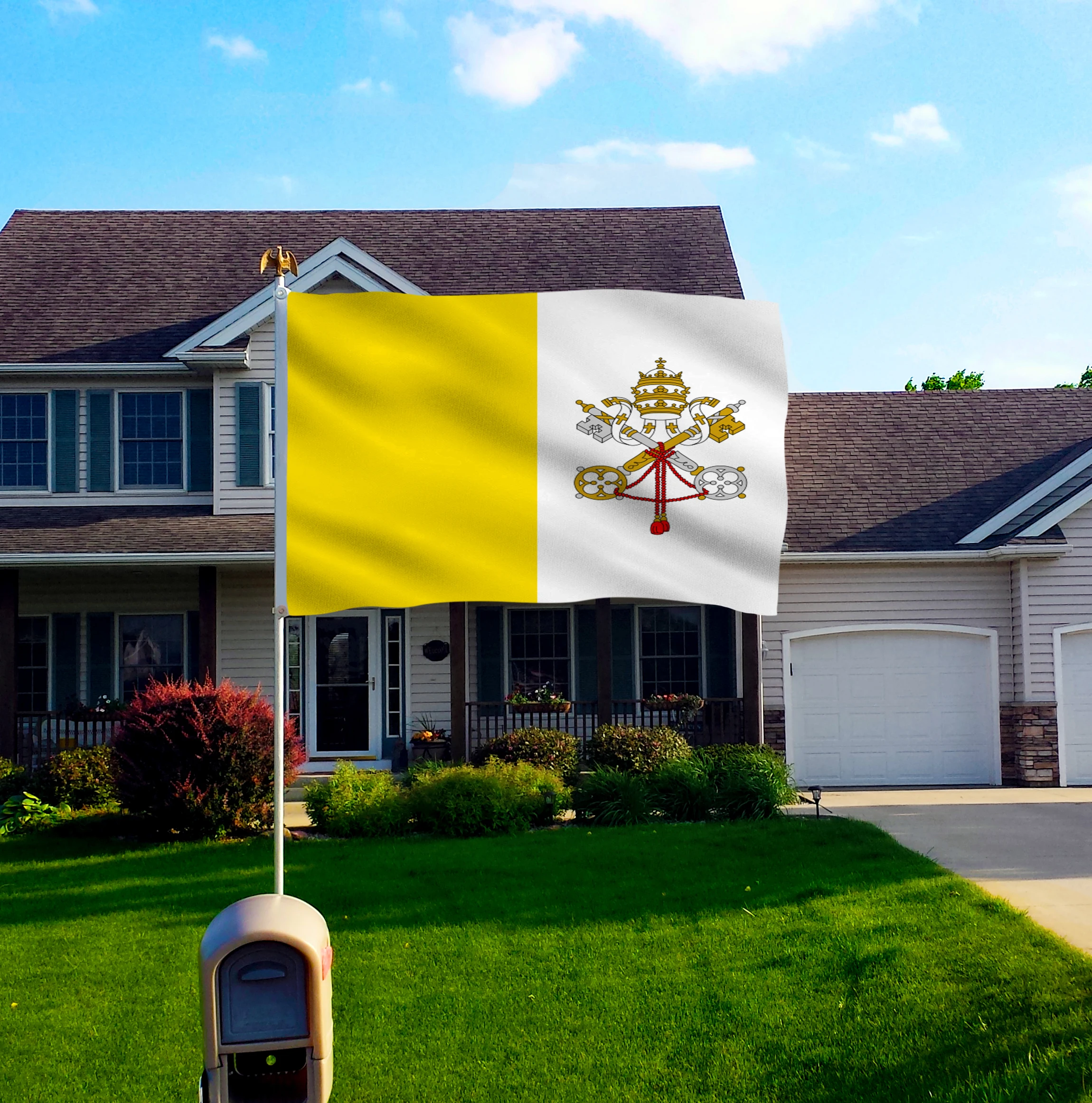 Флаг Ватикана, полиэстер, 5*3 фута, 150*90 см, христианский флаг, Вера, высокое качество