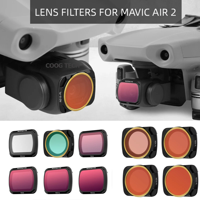 Sunnylife Mavic Air 2 фильтры для объектива камеры UV CPL ND4 NDPL Профессиональный фильтр DJI Air2