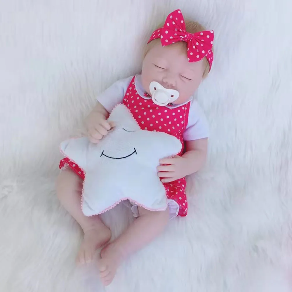 Кукла Avani 45 см Reborn Baby Dolls полумягкие силиконовые виниловые детские куклы реалистичные Новорожденные куклы для подарков - Цвет: throw pillow