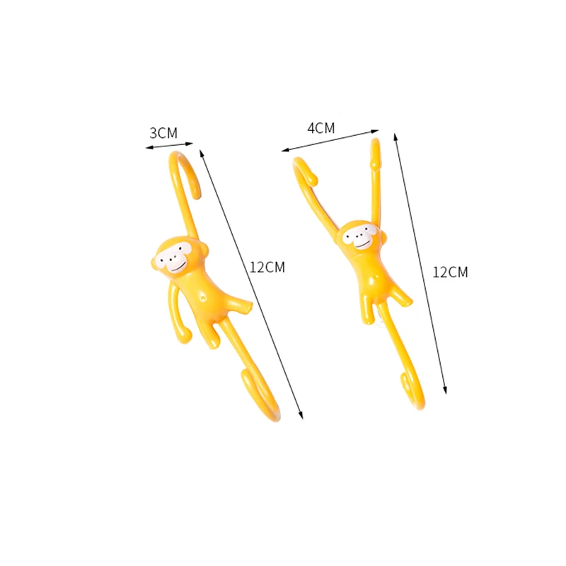 2 шт. ABS милый крючок в виде обезьяны настенный держатель ключа полка с вешалками для пальто кухня ванная комната украшение дома инструмент для кистей сумка шляпа - Цвет: 2pcs