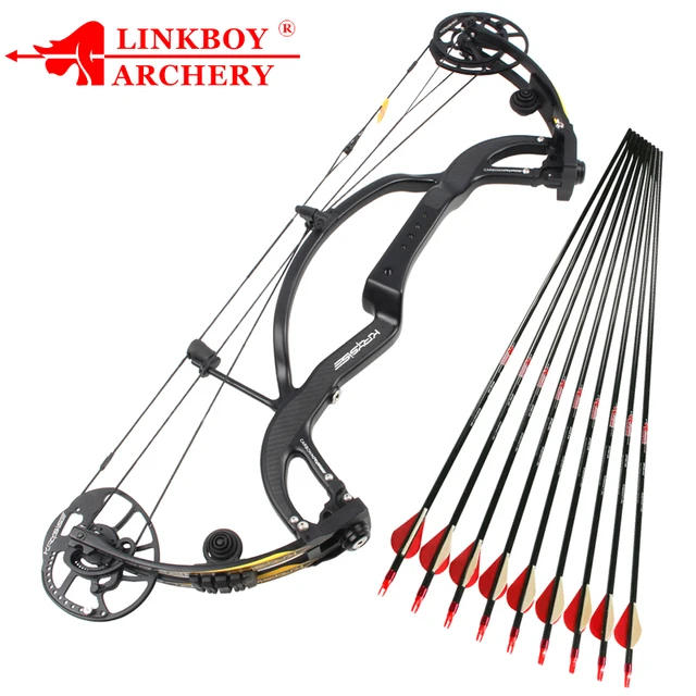 US $421.02 Linkboy Archery Pure Carbon Fiber Compound Bow Predator 2 Generation 5065lbs for Hunting Shooting