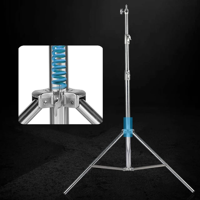 SH New 290cm Stainless Steel Tripod Photography Photo Video Studio Heavy  Duty Background Stand For SoftBox LED Light Mobile Live