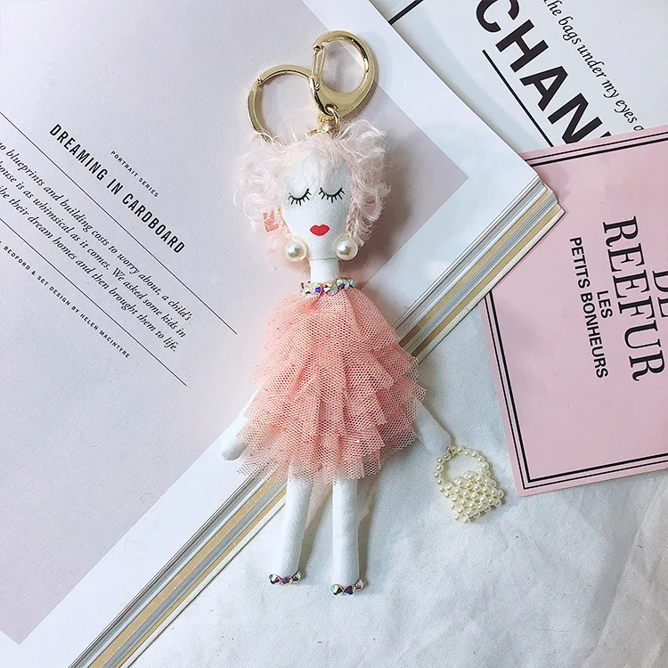 Модный милый брендовый кукольный детский женский брелок, подвеска для машины для девочек, ручная работа, модные ювелирные изделия, брелок для ключей