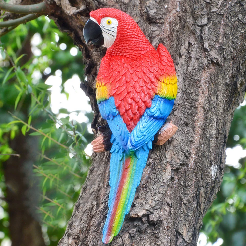 

Model Sculpture Ornament Artificial Garden Decor Resin Toy Figurine Half Side Simulation Parrot Lifelike