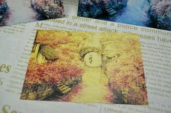 

Chinese Wind Jiangnan Ink Postcard Fresh Primary Colors Collection Art Lenticular Recycled Recordable 15*10cm 3pcs