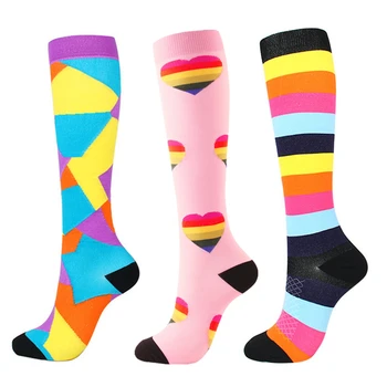 

Kawaii Compression Stockings Men Women Happy Funny Stockings Mild Pressure Relief Knee Pain Pink Nursing Compression Stockings