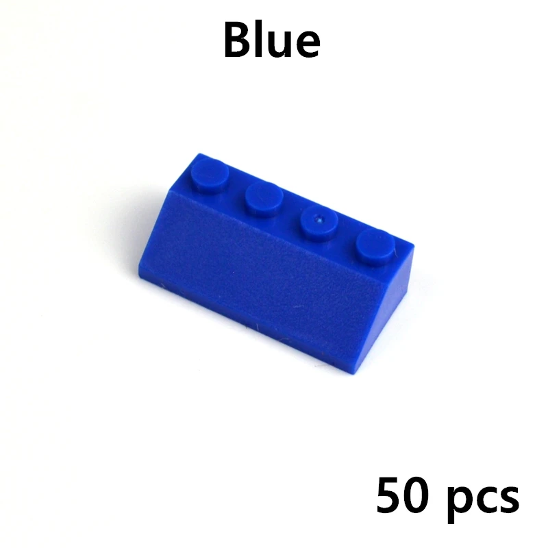 50-100 Pieces Roof Tile Bricks 1X2 With Slope 45 DIY Enlighten Building Block Bricks Toys For Boys Kids Compatible All Brands 22