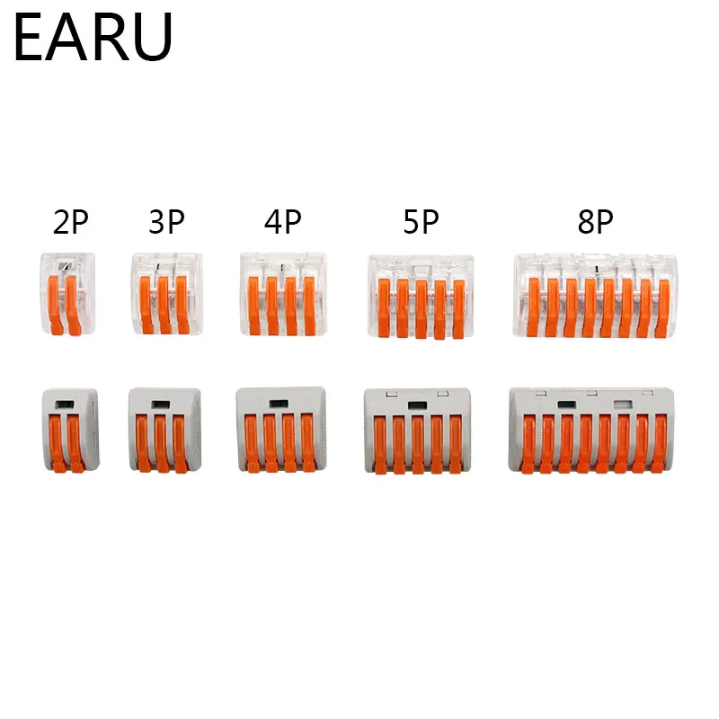 

Mini Fast Wire Cable Connectors Universal Compact Conductor Spring Splicing Wiring Connector Push-in Terminal Block SPL-2/3 LED