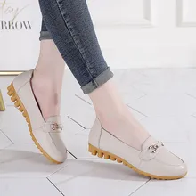 Г. Новая Осенняя женская обувь для среднего возраста Повседневная Удобная обувь на плоской подошве Горячая Распродажа, мягкие Нескользящие однотонные женские тонкие туфли