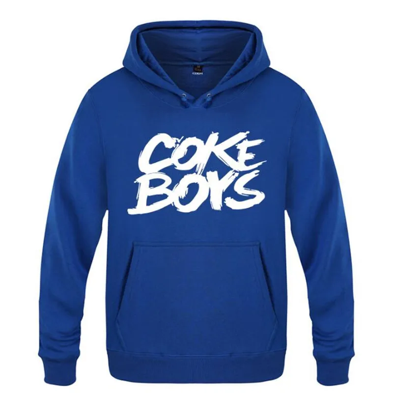 blue hoodie 13 Мужская толстовка с капюшоном в стиле рок, хип-хоп, с надписью «Coke» для мальчиков, мужские толстовки с капюшоном, Зимние флисовые толстовки с длинными рукавами, пуловер для катания на коньках, Moleton Masculino - Цвет: blue hoodie 13