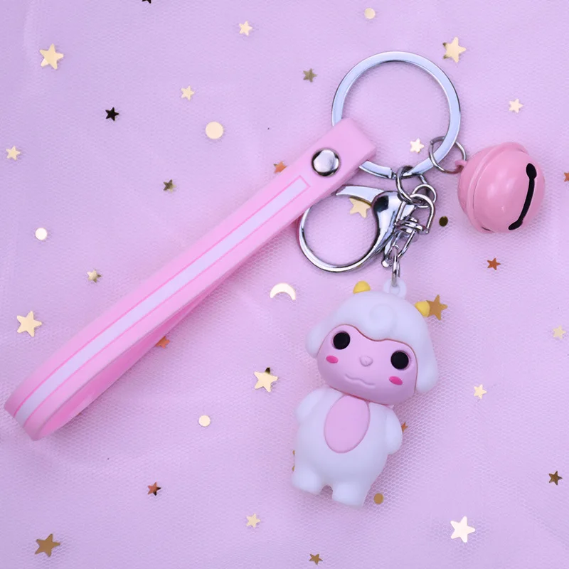 Милые животные кулон брелок Kawaii 12 Зодиак желтый цыпленок фигурка брелка для ключей девушки сумка Декор игрушки Дети подарки на день рождения Детские игрушки - Цвет: Sheep