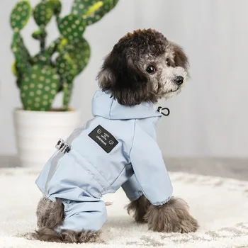 

Dog Jacket Coat Raincoat Pet Clothes Waterproof Reflective Clothing for Small Large Dogs Breathable Pet Four-leg Coat Bulldog