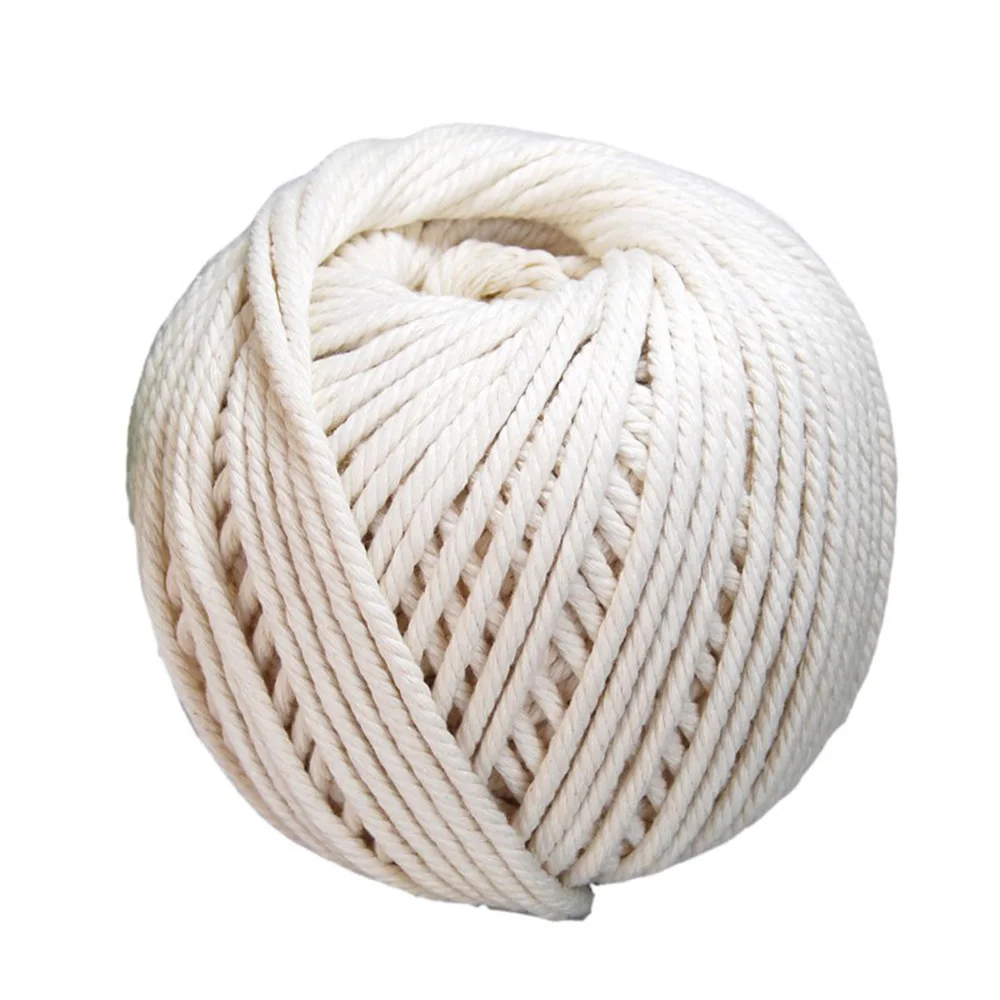

4mmx100m 100%Cotton Rope Durable Natural Beige White Macrame Cotton Twisted Cord Rope DIY Home Textile Accessories Craft