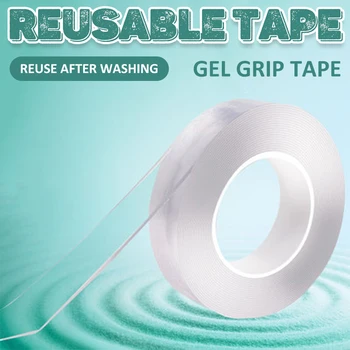 

1/3/5M Dropshipping Brand Factory Nano Magic Tape Waterproof Reusable Double Sided super glue Gadget gekkotape Acrylic adhesiva
