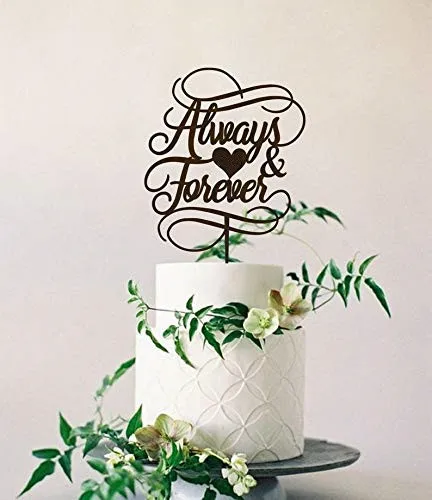Forever Ever Proposal Wedding Engagment Cake Decoration Topper Mirror written 