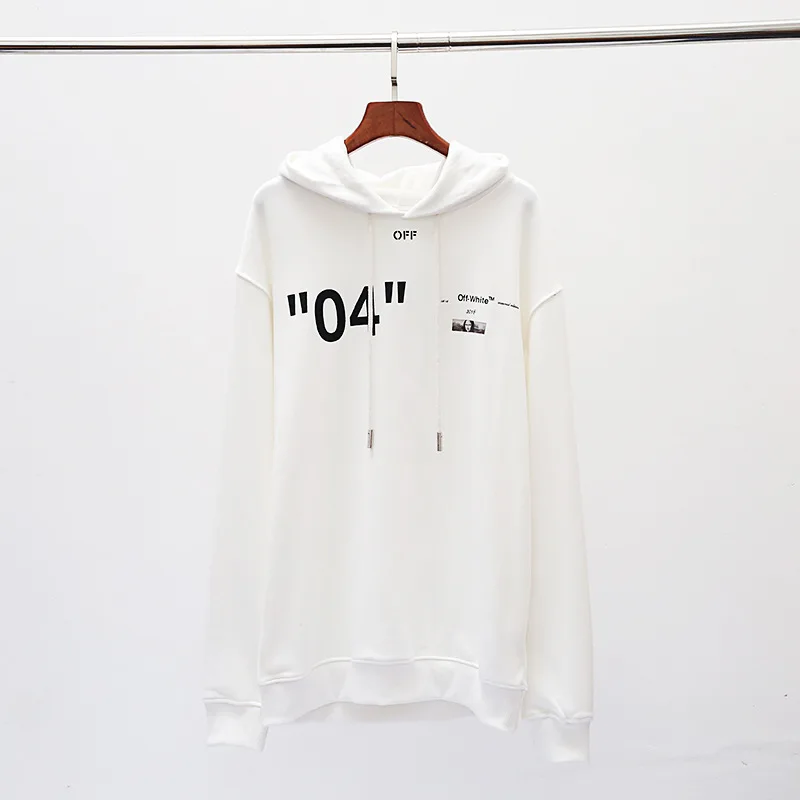 Топ off-white Ow qualified 04 с капюшоном Мужские Женские Парные толстовки повседневные спортивные - Цвет: Белый