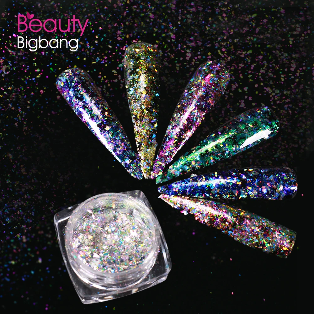 BEAUTYBIGBANG 0,2 г пудра с пайетками Хамелеон неровный коралловый лак для ногтей Блестки для маникюра украшения для ногтей
