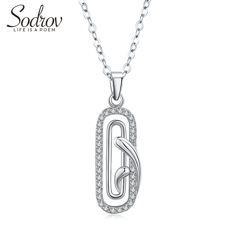 

Sodrov Classic Trendy Elegant 925 Sterling Silver Classic Pendant Necklace Fine Jewelry for Women