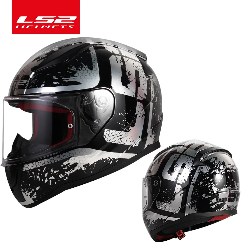 LS2 Быстрый анфас мото rcycle шлем ABS безопасная структура шлем moto capacete LS2 FF353 уличные гоночные шлемы - Цвет: Spynet