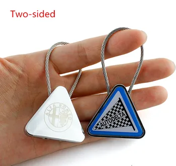 

10pcs Metal Car Keychain Key Ring Keyring For Alfa Romeo 159 147 156 Giulietta Mito Spider GT Key holder Car-styling Accessories