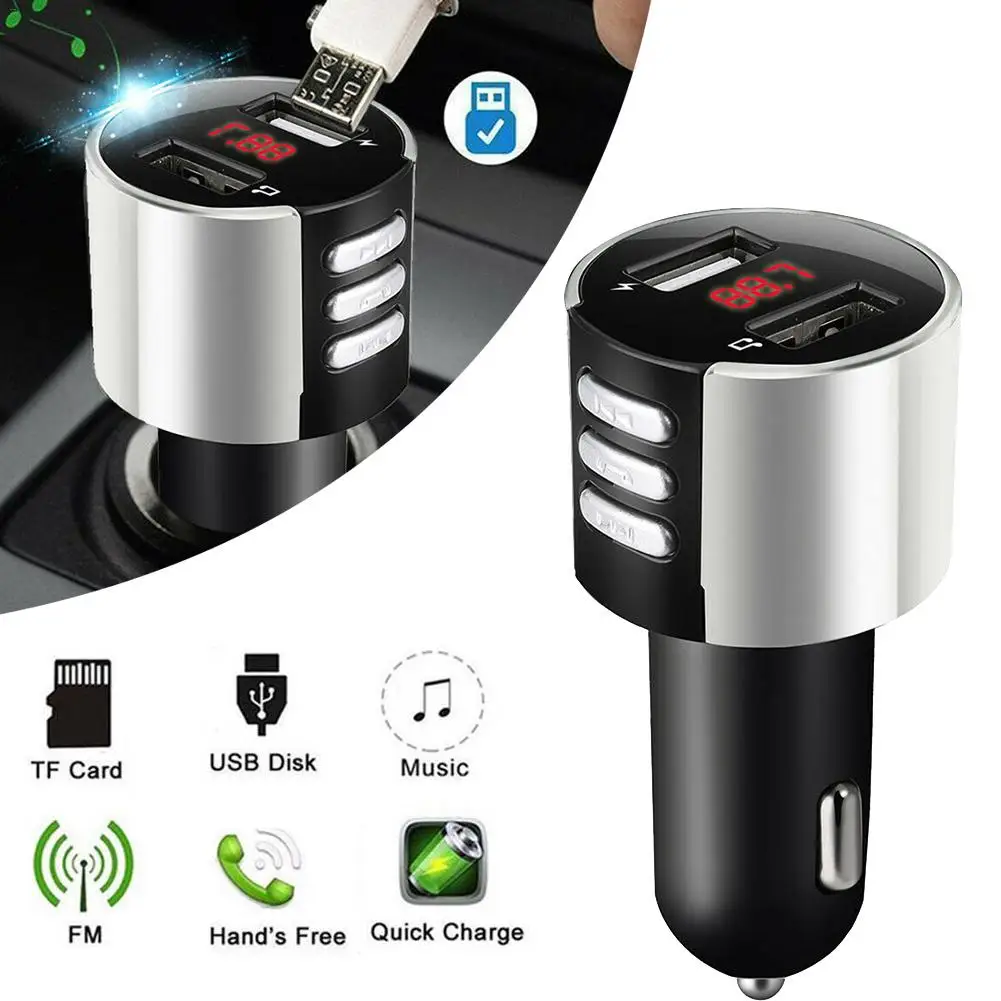 Fm-передатчик модулятор двойной Usb Bluetooth автомобильный Радио адаптер USB зарядное устройство MP3 плеер Быстрая зарядка