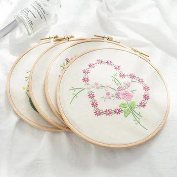 

3D DIY Embroidery Materials Package Plant Heart Handcraft Embroidery Kits For Beginners Embroidery Frame bordado Sewing Set
