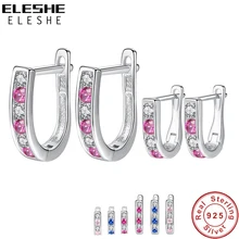 Женские серьги кольца ELESHE из 100% серебра 925 пробы 4 цвета с