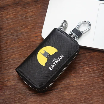 

Fashion Cartoon Leather Key Bag Iron Man Small Key Wallets Bat Man Key Case for Car Key Cover Cute Key Chains
