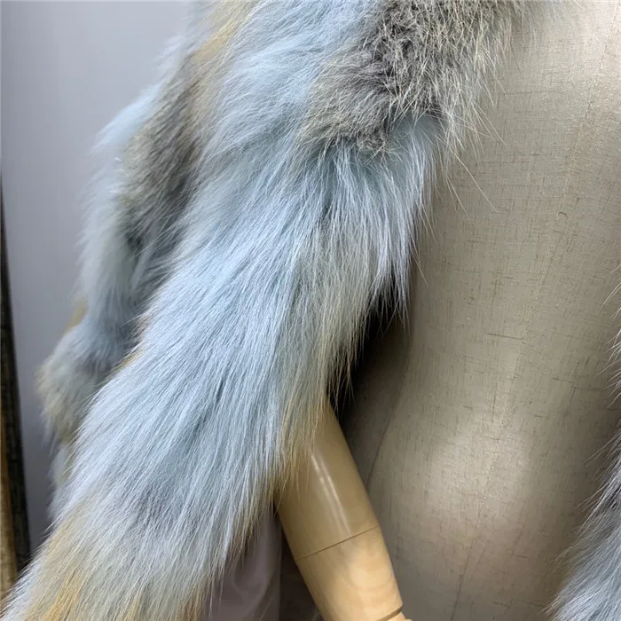 Winterjas dames натуральное меховое пальто из красной лисы зимнее теплое модное женское меховое пальто большого размера
