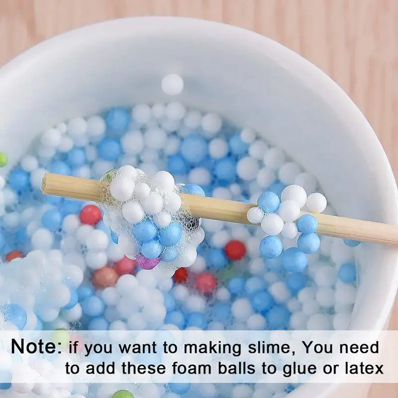 Микро-пенополистирол пенопласт бусины маленькие шарики из пенопласта Slime Beads набор с 3 резиновые приборы подходят для Slime делая Искусство DIY ремесло,(Conta