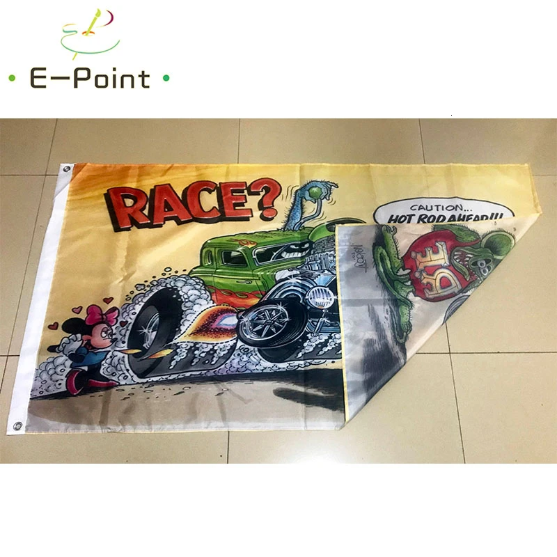 Rat Fink Гоночный флаг 2 фута* 3 фута(60*90 см) 3 фута* 5 футов(90*150 см) размер рождественские украшения для домашнего флага баннер подарки