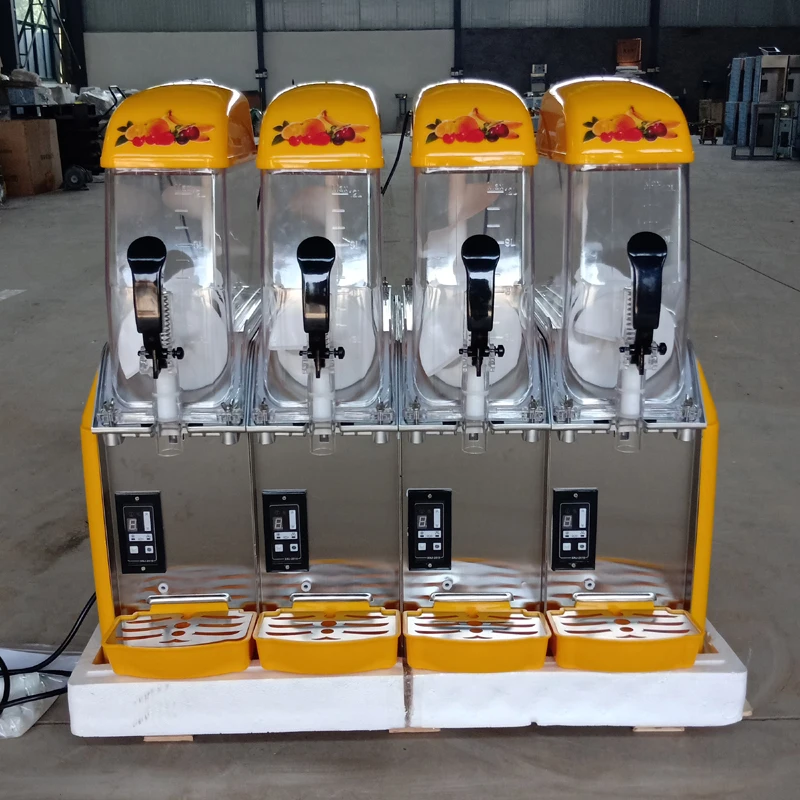 Four Tanks 48L Commercial Snow Melting Machine Beverage Fruit Juice Cold Drink Dispenser Slush Machine 1500W