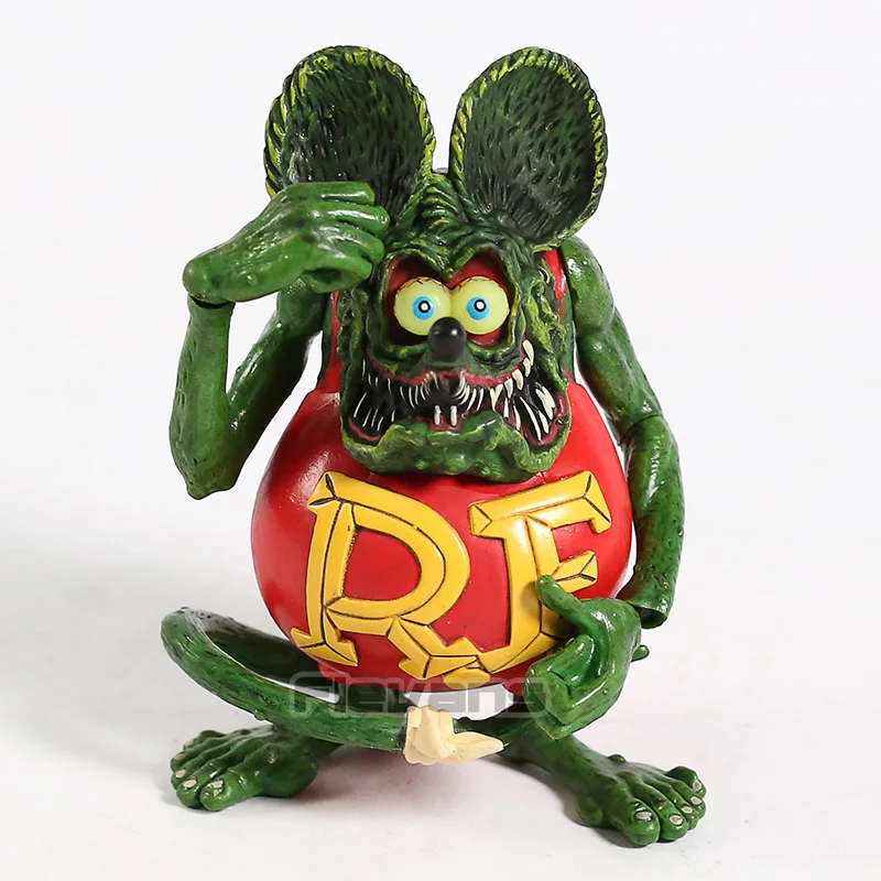 Rat Fink зеленая Толстая мышка ПВХ фигурка коллекционная игрушка кукла подарок на день рождения