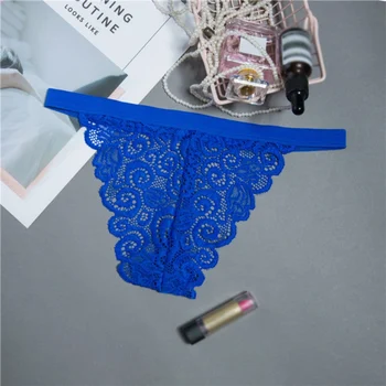 

Women's Lace Sexy Intimate Temptation Low-waist Sexy Thong Solid Color Thin One Size Transparent Underwear
