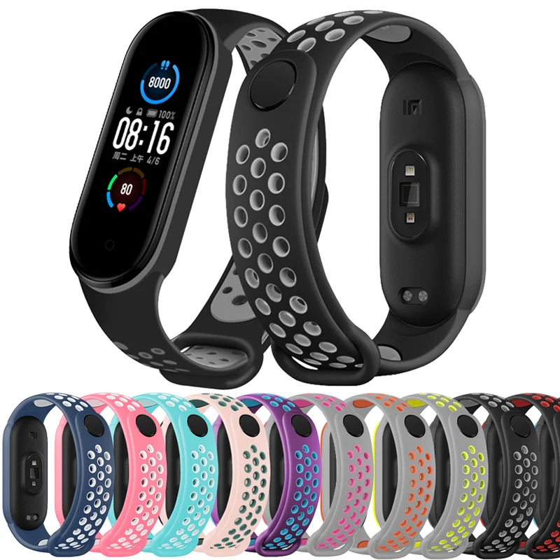 Pulsera inteligente para Xiaomi Mi Band 5, 3 y 4, correa de silicona, correa de muñeca