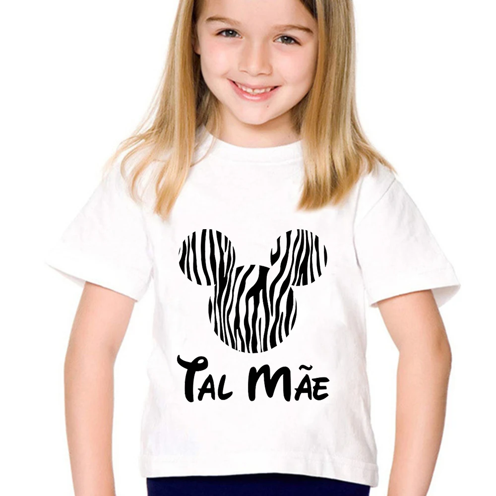 Camiseta de Mickey Mouse con estampado de leopardo para niños, Top de manga corta a la moda para niños pequeños, camiseta informal de dibujos animados, camiseta para niños y _ -