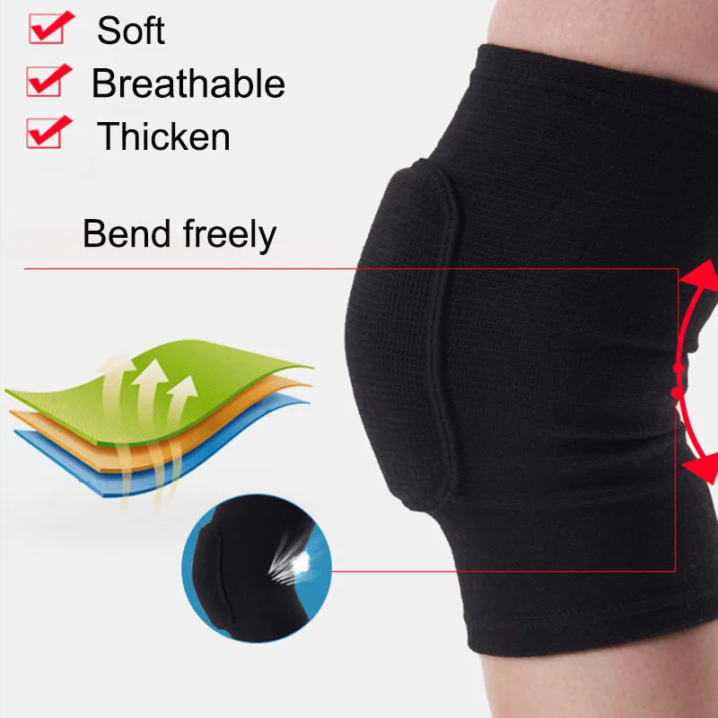 Sports Compression Knee Pads Elastic Knee Protector Thickened Sponge Knees Brace Support for Dancing Workout Training