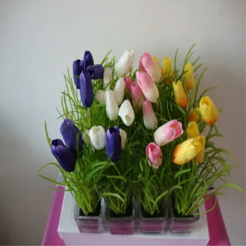 

Artificial Bonsai Plants Desktop Decoration Decorative Tulip with Plant Silk Flower