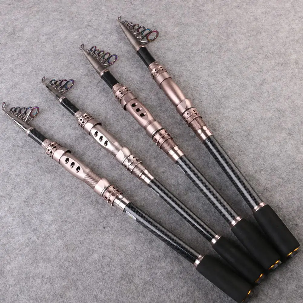 DSstyles1 Pcs Portable scalable Short Sea Cast Rod Hard 1.8-3.6m Carbon Retractable Fishing Rod for 4kg Fishing Weight