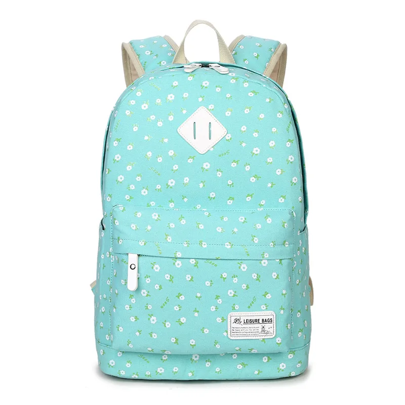 Green New Vintage School Bags for Teenagers Girls Schoolbag Large Capacity Lady Canvas Printing Backpack Rucksack Bagpack BookBag - Цвет: Green