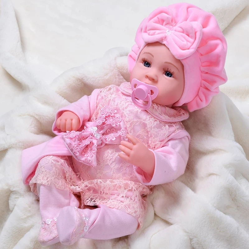 45cm Reborn Doll Girl Child Toy Reborn Baby Dolls Toy Plush Cloth Body Newborn Bebe Doll Soft Silicon Doll No Function Girls Toy child reborn full silicone reborn full silicone body baby dolls boy girl twin 43cm vinyl realistic mini baby bath toy waterproof